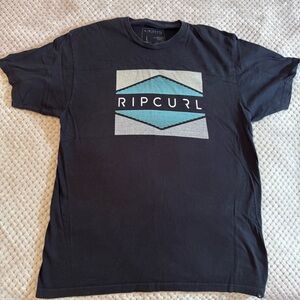 Rip Curl Black Short Sleeve Tee with Geometric Logo